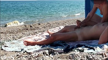 Couple suck big cock and fuck on public beach near voyeurs she makes him cum with her mouth - Miss Creamy