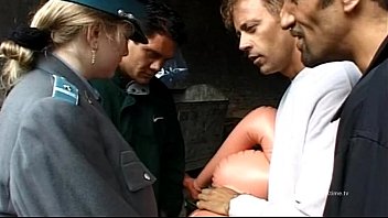 Hot policewoman banged by Rocco Siffredi and friends