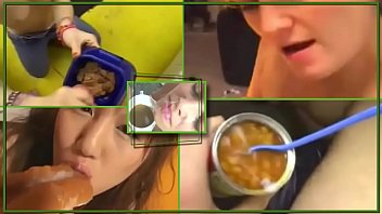 eating cum in food - 1 very piggy, fun and hot video split screen compilation tribute