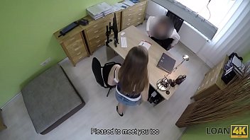 LOAN4K. Lassie licks ass of loan agent to make him signs her papers