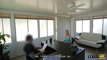 LOAN4K. Bitch with seductive tanned body spreads legs for loan agent