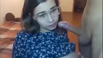 Webcam session blowjob with cumshot young glass beauty piercing shaved boobs babe balls