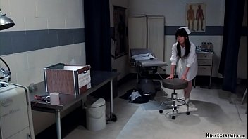 Sexually v. predator Claire Adams puts brunette Asian nurse Marica Hase in rope bondage and then fingers and vibrates her wet pussy