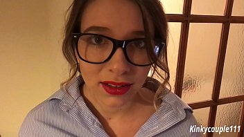 Glasses teen has to suck cock to keep job - kinkycouple111