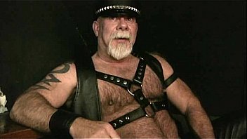 Watching Leather Daddy Jerking Off