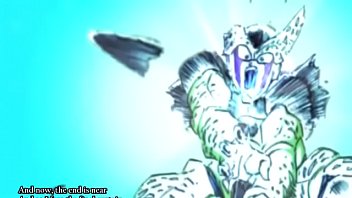 Perfect Cell gets blown apart while using his beutiful voice