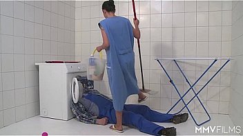 MMV FILMS German Mom draining the plumber