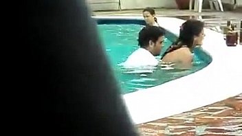 lovers in swimming pool