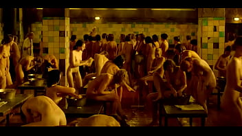 Naked women group bath at russian bathhouse