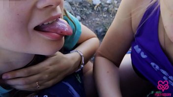 A walk in the mountains turned into a blowjob with two girls